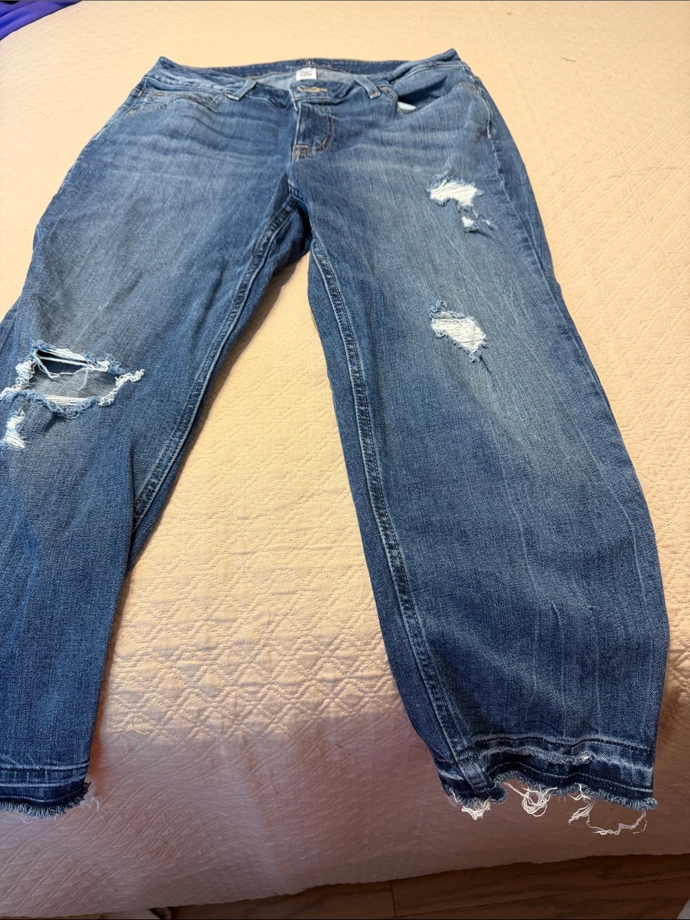 Maurices Distressed Blue Boyfriend Jeans